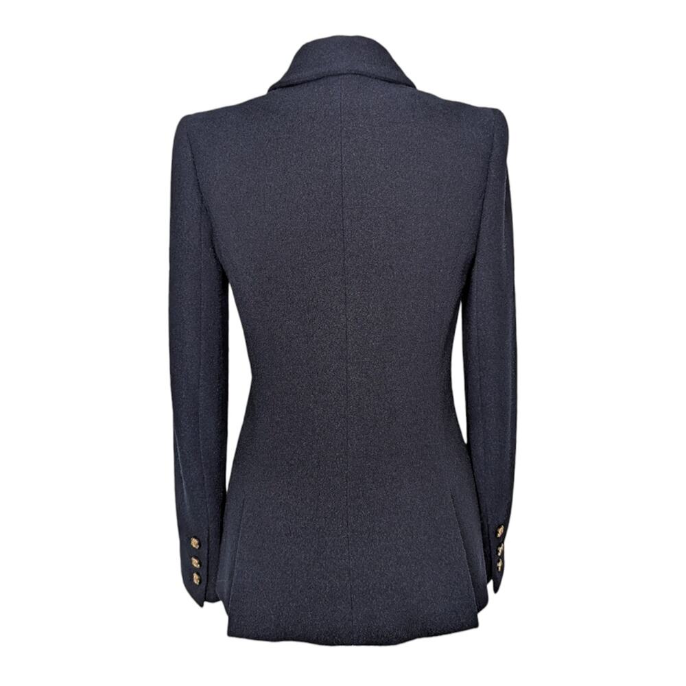 Chanel Cruise 2010  (10C) Jacket Navy Boucle Blazer Gold CC Buttons FR 38 US 6 - Picture 3 of 11